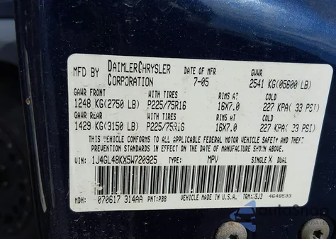 2005 Jeep Liberty Sport z USA, uszkodzony, nr VIN 1J4GL48KX5W720925